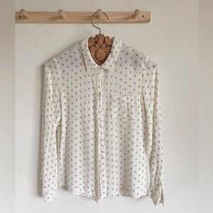Button down cotton muslin top